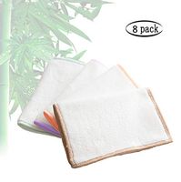 100% Natural Bamboo Kitchen Dish Cloths Dish Rags & Kitchen Wipes Odor Free,Washable, Absorbent, Sustainable, Durable 10.2x10.2 inches 8 -Pack
