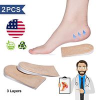 Height Increase Insole, Adjustable Orthopedic Heel Lift Inserts, Heel Cups for Leg Length Discrepancies, Heel Pain, Heel Spurs, Achilles Tendonitis, Comfort Heel Cushion Inserts for Men & Women-Beige