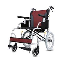 XF Wheelchair, Aluminum Alloy Adult Foldable Portable Detachable Backrest U-Shaped Short Handrail with Hand Brake Pedal Can Be Adjusted, Seat Width 44 cm Armchairs (Size : 86x64x91cm)