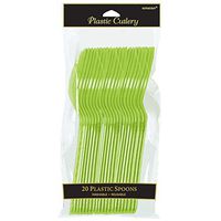 Amscan 4547.53 Plastic Spoons, 20 pieces, Kiwi