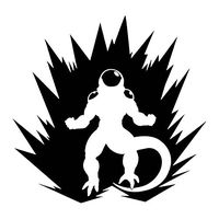 DBZ TV SERIES FREEZA POWER UP SILHOUETTE DRAGON BALL STICKERS SYMBOL 5.5" DECORATIVE DIE CUT DECAL FOR CARS TABLETS LAPTOPS SKATEBOARD - BLACK