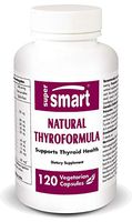 Supersmart - Naturally Support Thyroid Health - Composed with Ashwagandha, Guggulsterones, Forskolin, L-tyrosine, Iodine, Selenium, Magnesium & Peak ATP - Non-GMO - 120 Vegetarian Capsules