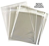 Harrier 6-1/4 x 6-1/2-inch Self-Adhesive Resealable Clear Poly Bags, 300-Count Bulk Pack