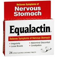 Equalactin Relieves Symptoms Of Nervous Stomach Chewable Tablets - 24 Ea, Pack of 5