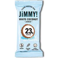 Jimmy! White Coconut Shred Protein Bars, 23g Protein, Low Sugar, 12 Count