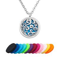 Third Time Charm Aromatherapy Essential Oil Diffuser Necklace Stainless Steel Cloud Locket, 12 Refill Pads