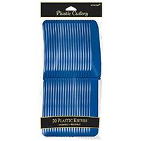 Amscan 4548.74 Plastic Premium Knives, 9" x 4.4", Blue
