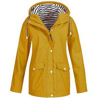 Women's Hoodies Raincoat,Ladies Long Sleeve Plus Size Jacket Zip Up Pockets Solid Button Waterproof Windproof Coat Tops