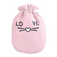 AGUIguo Knitted Cover for 350ml Hot Water Bottle Rubber Winter Warmer for Adults Kids,Cover Sleeves Only, with Elastic Band 22X15cm /8.7"×5.9“,Pink