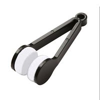 Portable Multifunctional Glasses Cleaning Rub Eyeglass Sunglasses Spectacles Microfiber Cleaner Brushes Wiping Tools Mini - Black