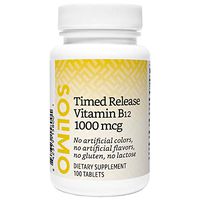 Amazon Brand - Solimo Timed Release Vitamin B12 1000mcg – Normal Energy Production and Metabolism, Immune System Support - 100 count, Three Month Supply