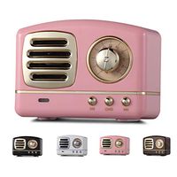 Mini Bluetooth Speakers Portable Wireless, Limakara Enhanced Bass Wireless Retro Vintage Speaker with TF Card Slot, Built-in Mic for Travel, Home, Beach, Kitchen, Outdoors for Android/iOS Devices Pink