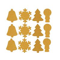 Toyvian 12pcs Christmas Sealing Stickers Glitter Christmas Gift Stickers Self Adhesive Decorative Seal Stickers for Gift Packaing Envelope Golden