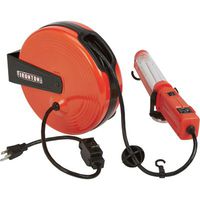 Ironton Retractable Extension Cord Reel with Worklight - 40ft. 18/3, Fluorescent Light