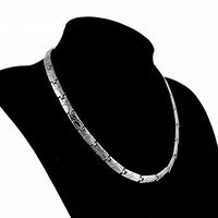 250 Power Germanium Stones Titanium Steel Magnetic Therapy Chain Necklace for Neck Arthritis Headaches