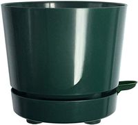8" Self Watering + Self Aerating High Drainage Deep Reservoir Round Planter Pot Prevents Mold, Root Rot & Soil Fungus in Herbs, Succulents, for Indoor & Outdoor & Windowsill Gardens (Green)