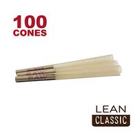 RAW 100 Classic Lean Hemp Cones - W Gallery Box - 109mm Pre Rolled Cones, 40mm Filter Tips, Pure Natural Brown Unbleached Unrefined Rolling Papers, Bulk Pack Bundle, Compare Elements 110mm