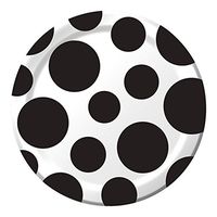 Black Velvet Polka Dot Dessert Plates