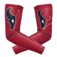 Houston Texans Cooling Arm Sleeve (Pair) - Elbow Brace Support Sun UV Protection for Men & Women - Sports Sleeves for Basketball Baseball Softball Volleyball