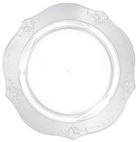 Posh Setting Antique Collection 40 Pack China Look 7 Inch Clear Plastic Salad Plates, Fancy Disposable Dinnerware
