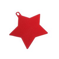 Auwer Silicone Dish Washing, Star Shaped Silicone Dishwashing Cleaning Sponge Brush Towel Scrubber Multipurpose Tool for Kitchen Wash Pot Pan Dish Bowl/Wash Fruit and Vegetables (Red)