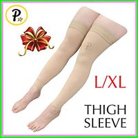 Presadee Thigh Length 20-30 mmHg Medical Compression Reduce Fatigue Swelling Wide Plus Leg Ankle Circulation Hosiery Sleeve (Nude, L/XL)