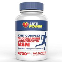 Glucosamine Chrondrotin MSM - 4700 MG - Joint Support Supplements For Arthritis, Joint and Muscle Pain Relief. Joint Health Complex for Men-Women. Non GMO- 200 Capsules by Life Power Labs in USA.