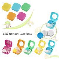 Plastic Portable Mini Contact Lens Case Outdoor Travel Contact Lens Holder Container With Mirror Easy Carry For Eyes Care
