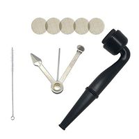 Mini Herbal Metal Pipe Detachable Pipe for Herb Leaves with 3-in-1 Cleaning Tool Brush Tool (Black) Good Easter, Birthday, Father’s Day Gift