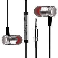 Wired Headphone Metal Earbuds by Amasing Noise Cancelling Stereo Heave Bass Earphones with Micphone Mic with Volume Control，in Ear Headphones Metal Design for iPhone 5 6 for Samsung Black