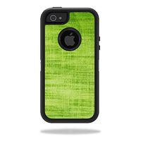 MightySkins Protective Vinyl Skin Decal Compatible with OtterBox Defender iPhone 5/5s/SE Case wrap Cover Sticker Skins Green Fabric
