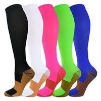 Copper Compression Socks for Women and Men(20-30 mmHg) - Best Medical for Running, Athletic, Nurses, Pregnancy, Flight, Travel, Circulation & Recovery (Assorted, S/M)