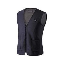 LYY Electric Heated Vest,Washable USB Charging Heated Far Infrared Magnetic Therapy Clothing Winter Warm Gilet (Black),B,XL
