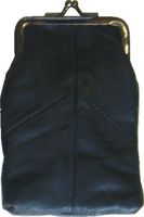 Black Lamb Skin Leather Cigarette Case with Lighter Holder Hold 100's