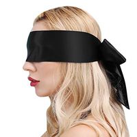 LOVER DREAM Sleeping Mask Satin Eye Mask Blindfold, 150 cm (Black+Black)