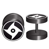 Ear Plug - 2pcs/lot 1.2mm/16g Naruto Sharingan Eyes Logo Fake Ear Plugs and Flesh Tunnels Piercing Jewelry Barbell Earring