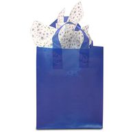 Frosted Plastic Bags 8" X 10" 3mil HDPE Royal Blue | Quantity: 250 Gusset - 5"