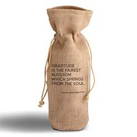 Cotton Custom Wine Gift Bag Gratitude Is Fairest Blossom Which Springs from Soul Beecher Housewarming & Party Accessories Jute Burlap Drawstring Design Only