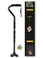 Adjustable Walking Cane Foam Handle Quad Footed Four Pointed Cane Tip Vietnam Veteran Military Cane