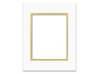 PA Framing, Double Thick Gallery Mat, 5 x 7 Inches Frame for 3.5 x 5 Inches Photo Art Size - Cream Core/Ivory Upper and Matte Metallic Gold Inner Mat