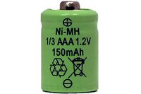 3 x 1/3 AAA 150 mAh Button Top NiMH Battery (for Solar Lights)
