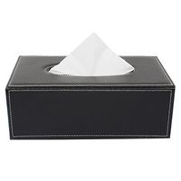 FABBiTY Black Leather Tissue Box