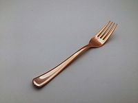Rose Gold Plastic Cutlery Silverware Extra Heavyweight Disposable Flatware, Full Size Forks , 20 Pack