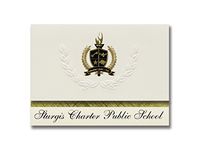 Signature Announcements Sturgis Charter Public School (Hyannis, MA) Graduation Announcements, Presidential style, Basic package of 25 with Gold & Black Metallic Foil seal