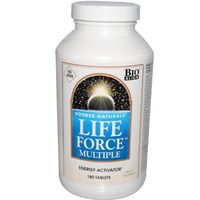 SOURCE NATURALS Life Force Vegan Multiple No Iron Tablet, 180 Count