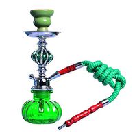 1 Hose Small Hookah Set with Everything Small Shisha 11" Hookah Combo Kit Set Smoke Starter Kit Bar Nightclub Party Must Narghile Nargile Sheesha Artwork (Color : Green)