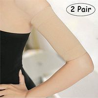 2 Pair Arm Slimming Shaper Wrap, Arm Compression Sleeve Women Weight Loss Upper Arm Shaper Helps Tone Shape Upper Arms Sleeve for Women (2 Pair-Beige)