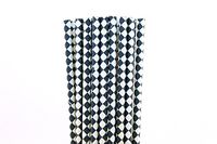 Navy Blue Diamond Paper Straws (25)
