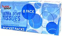 Home Smart Ultra Soft Triple Ply Tissues (8 Mini Packs x 10 Sheets Each), 24 Packs