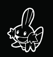 POKEMON ANIME MUDKIP VINYL STICKERS SYMBOL 5.5" DECORATIVE DIE CUT DECAL FOR CARS TABLETS LAPTOPS SKATEBOARD - WHITE